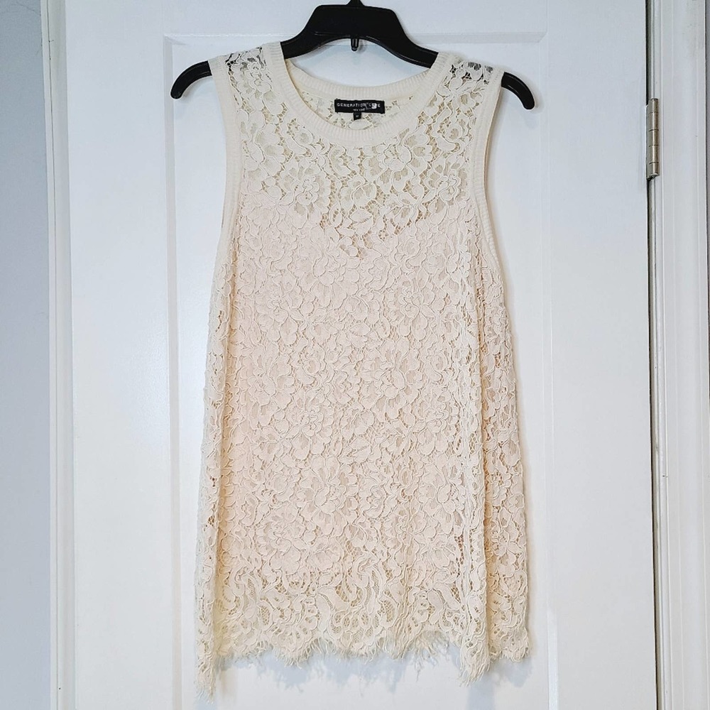 Generation Love Cream Lace Tank Top